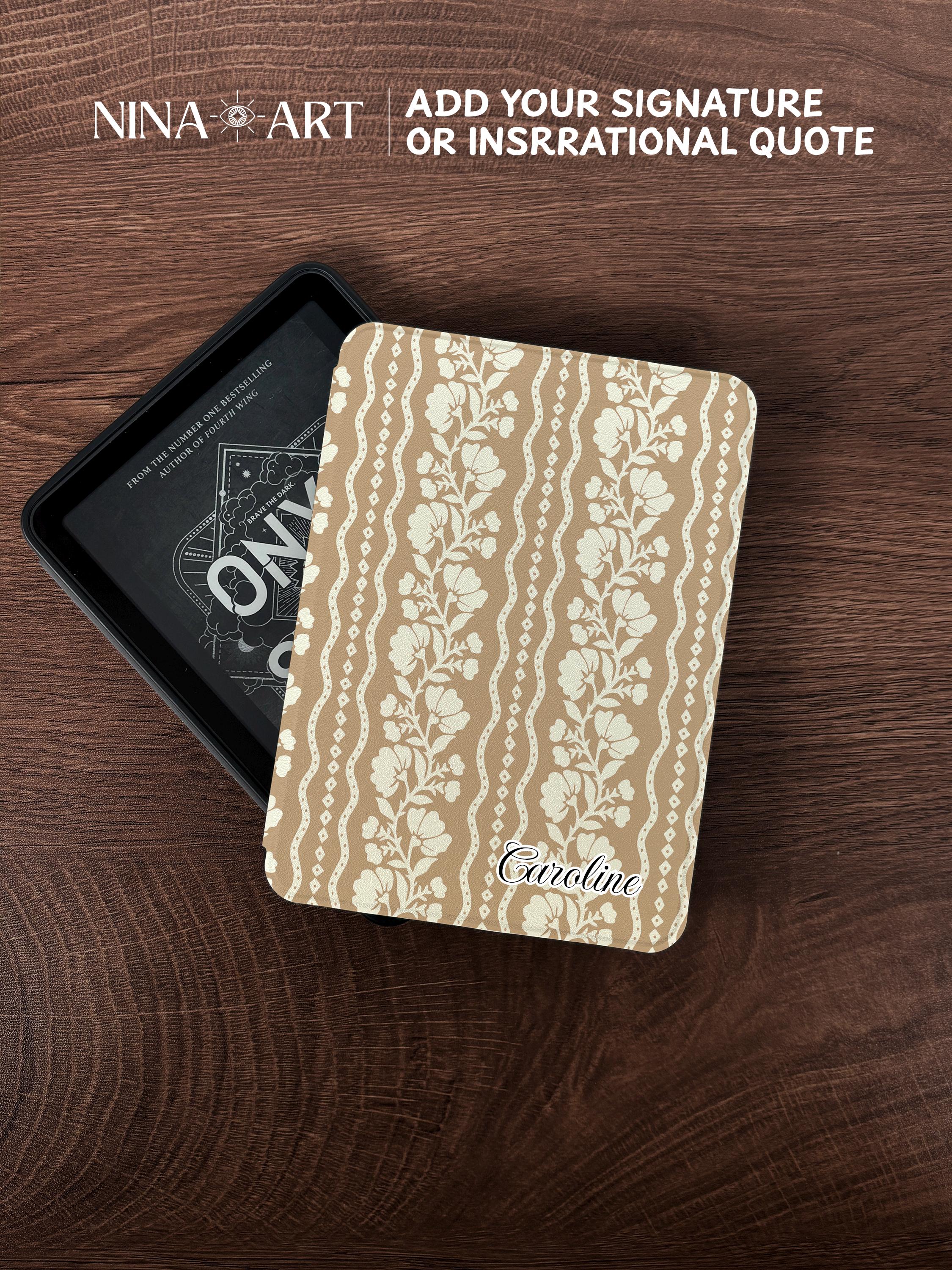 Khaki Flower _ Kindle Case