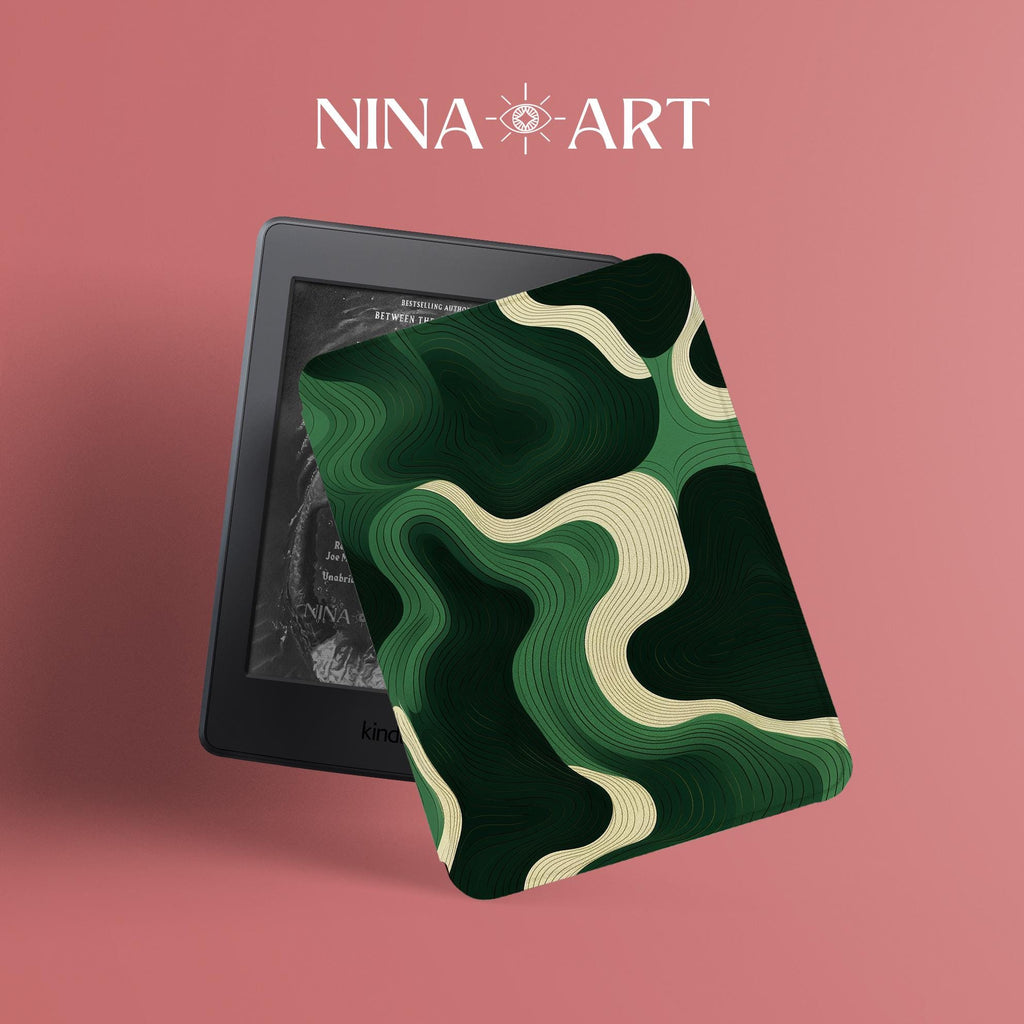 Green Wavy Line _ Kindle Case