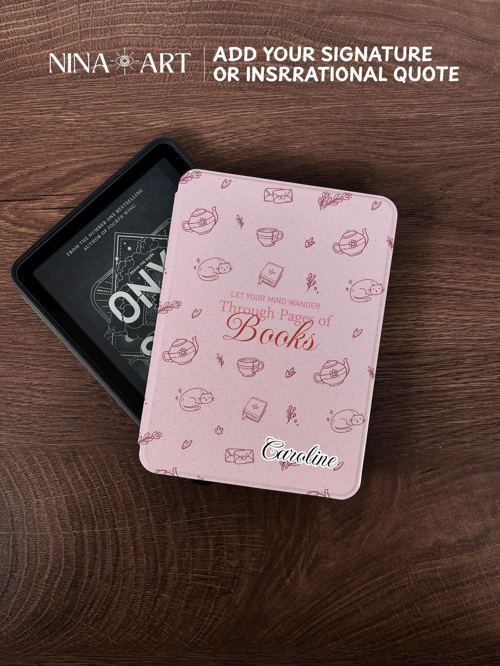 Books and cat _ Kindle Case