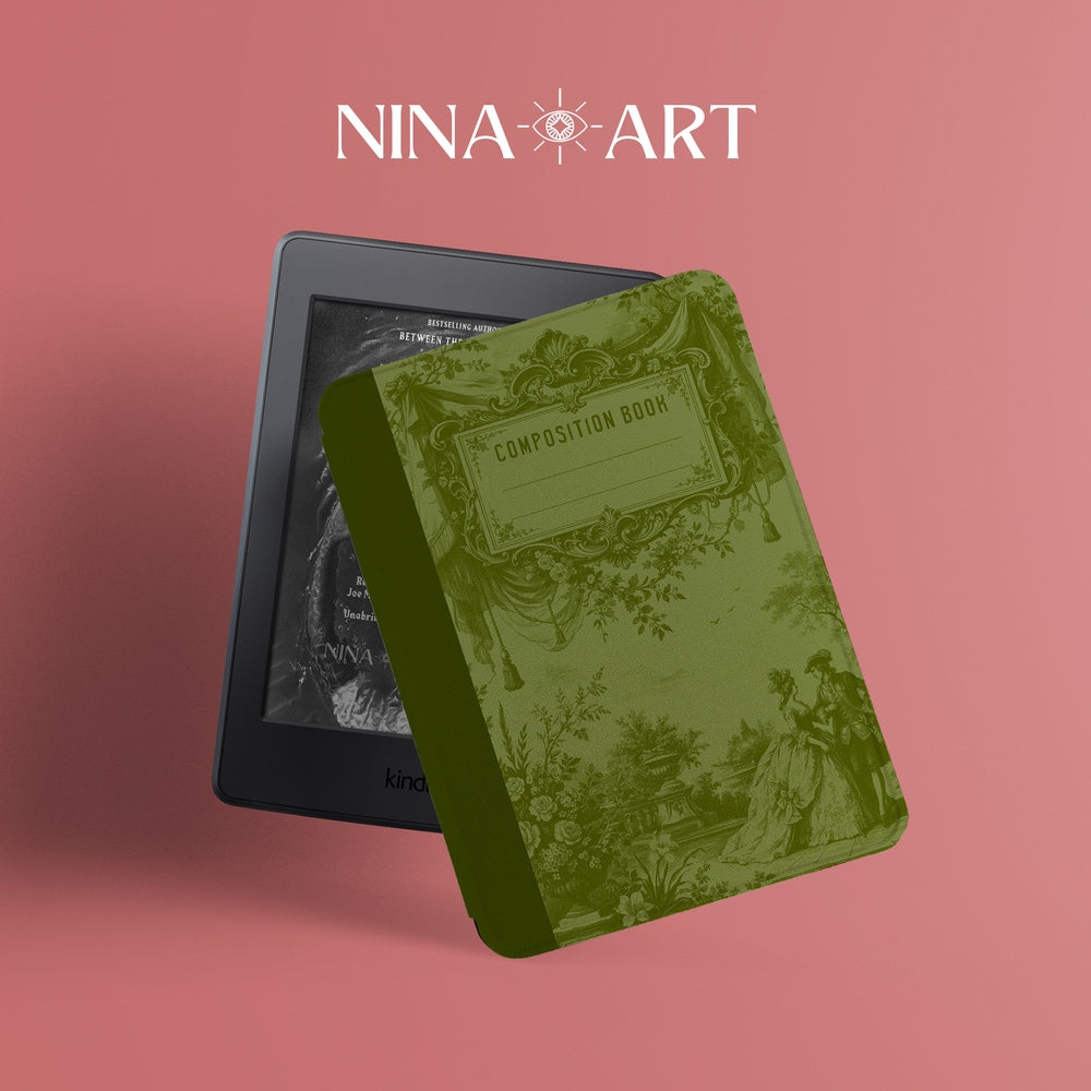 Vintage Garden Composition - Kindle Case - Dark Green