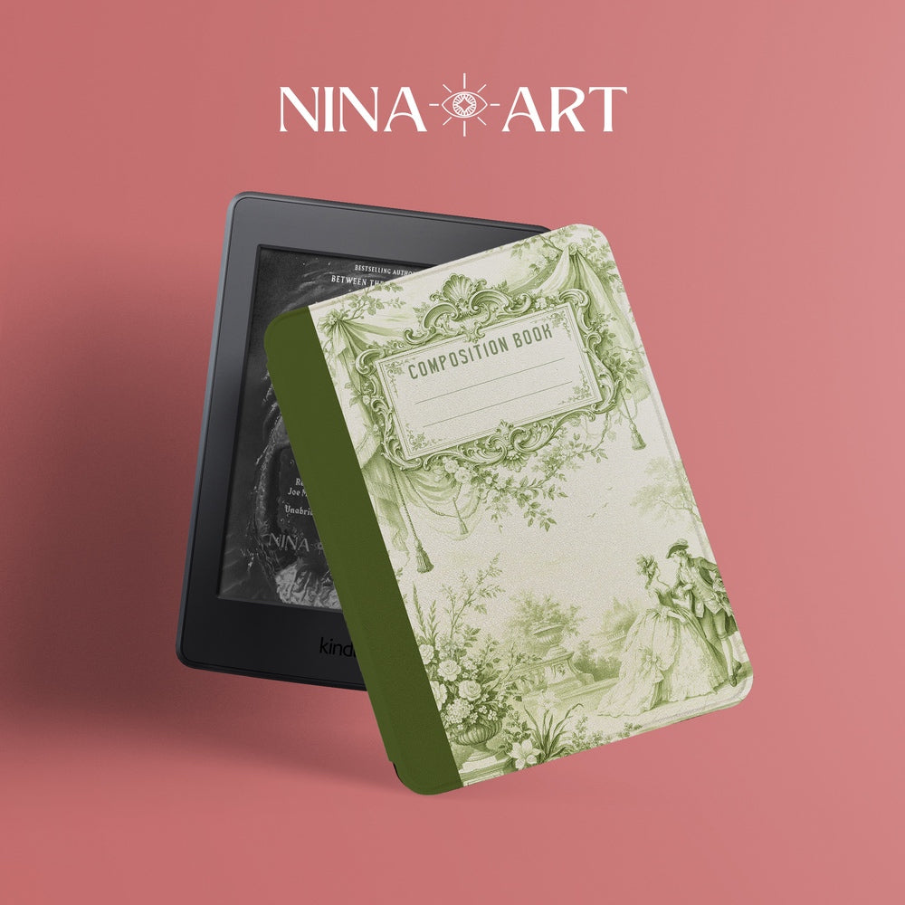 Vintage Garden Composition - Kindle Case - Light Green