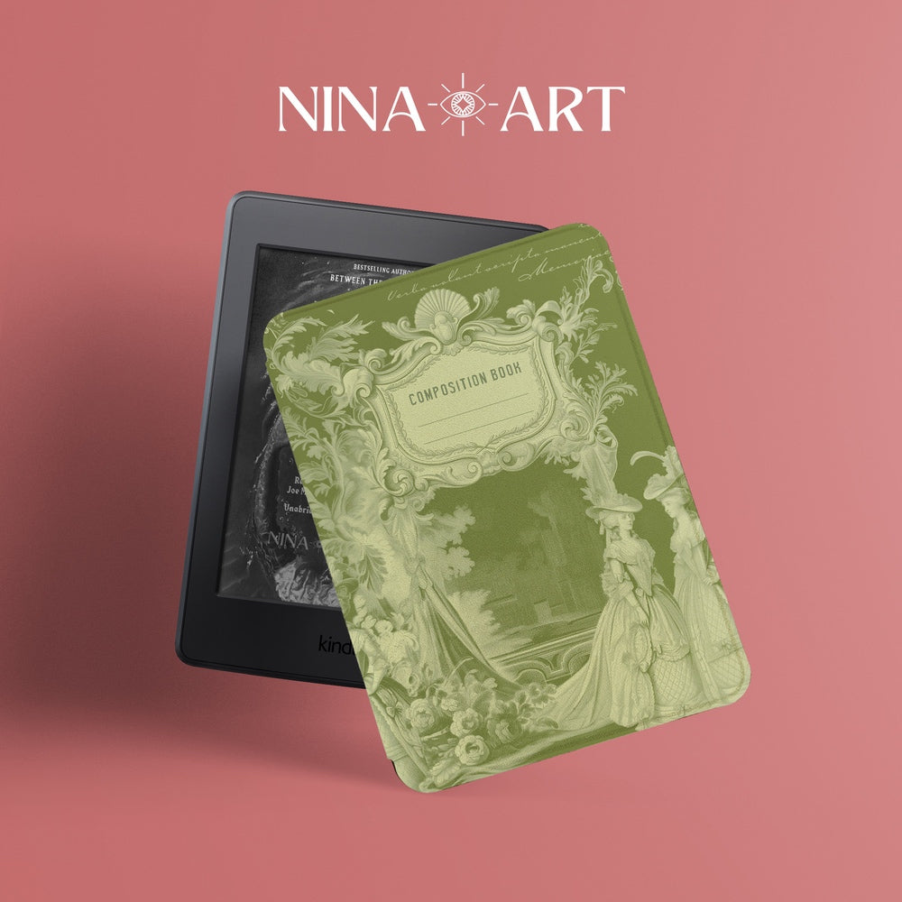 Vintage Composition - Kindle Case - Dark Green