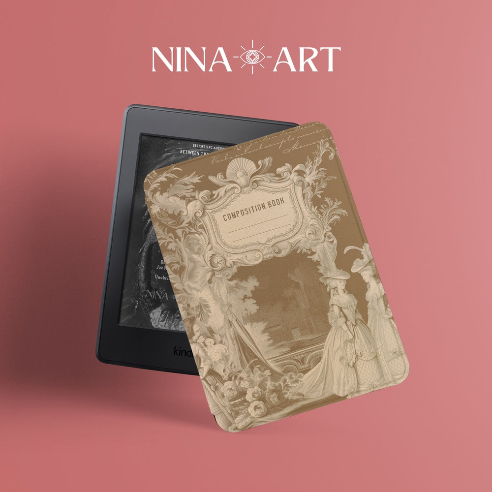 Vintage Composition - Kindle Case - Dark Khaki