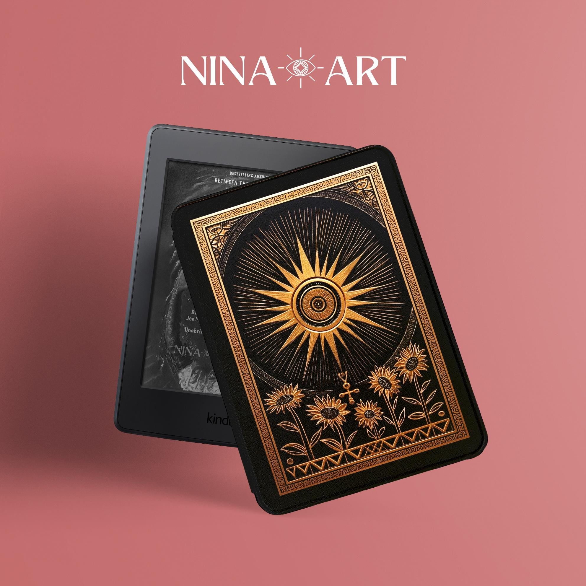 The Sun and sunflowers _ Kindle Case