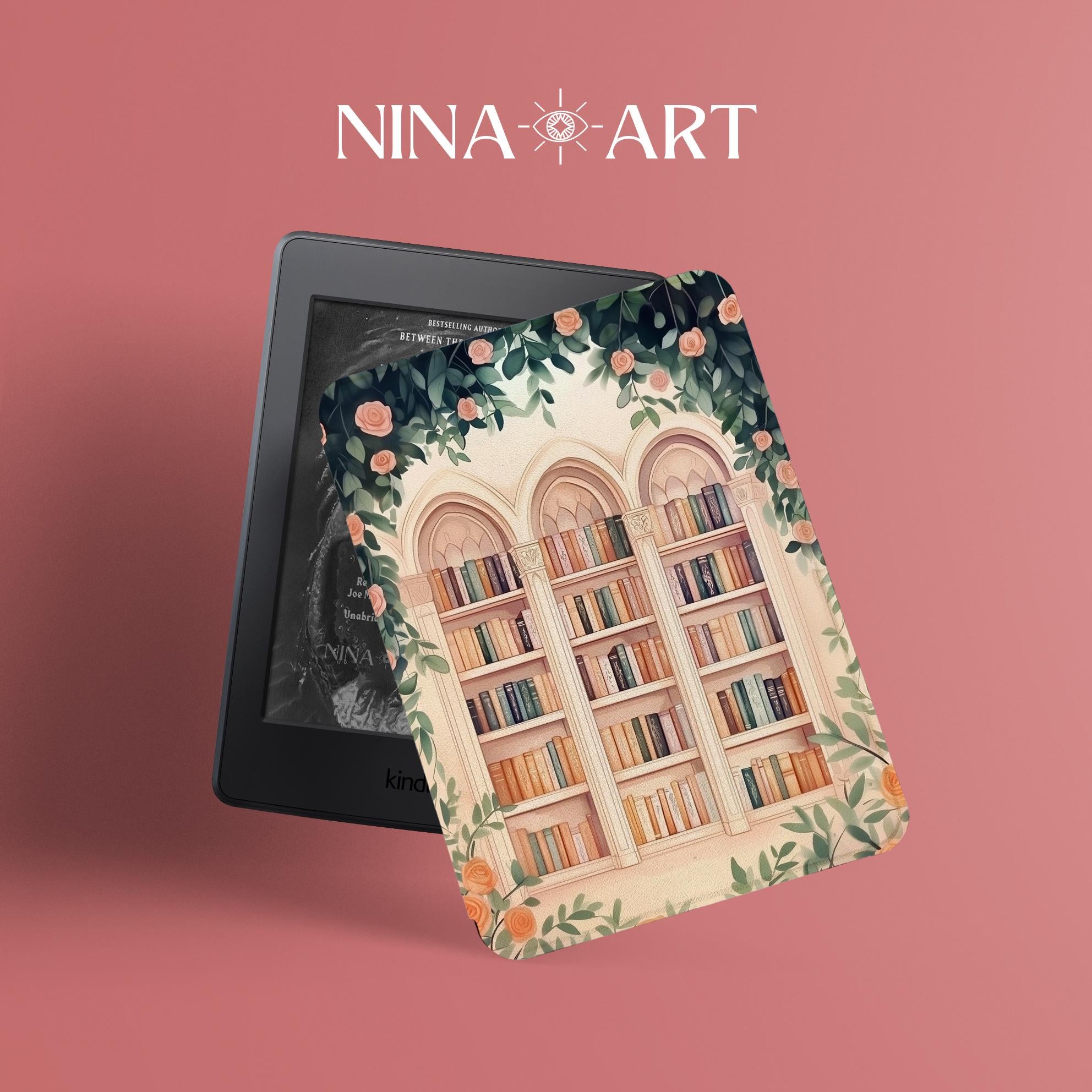 Flower Bookshelf _ Kindle Case