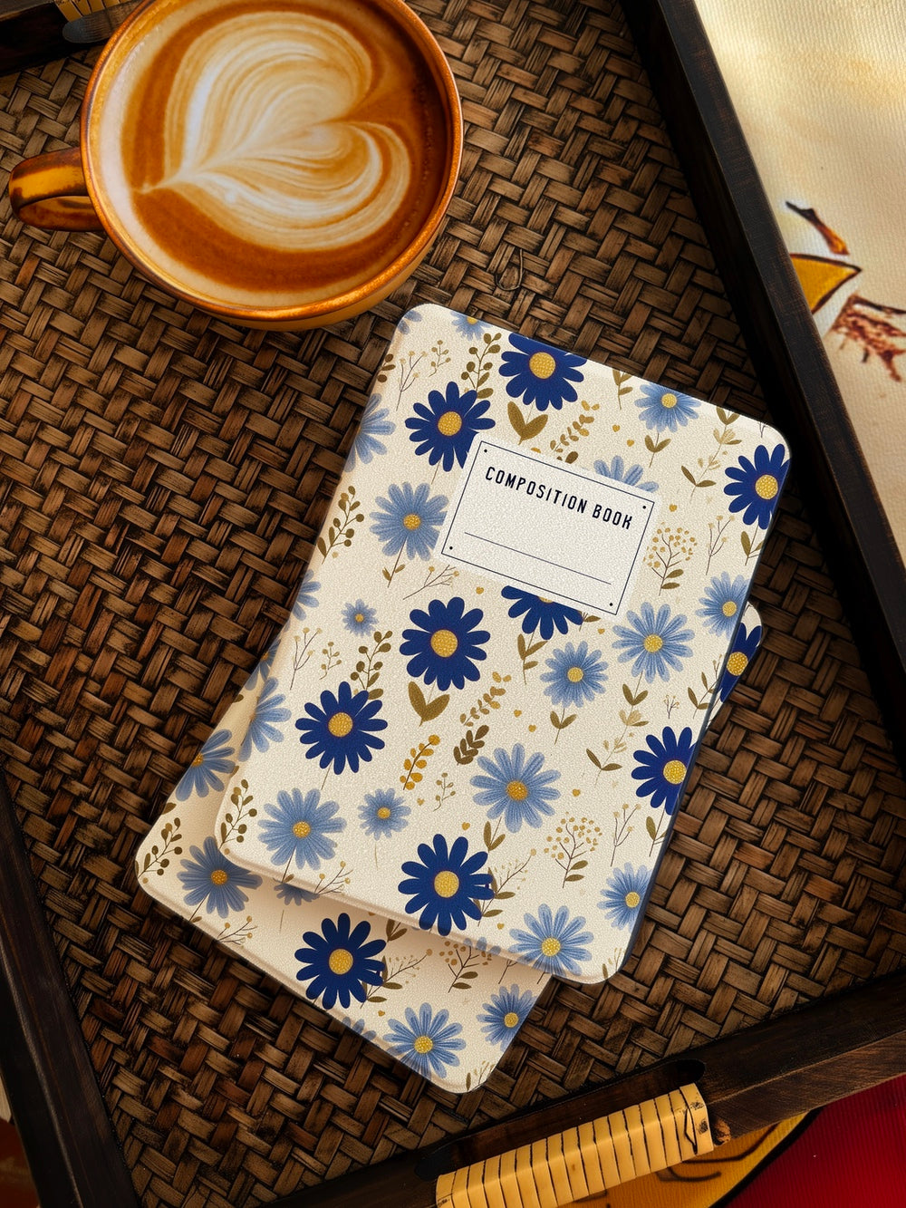 Daisy Composition Book - Kindle Case - Blue