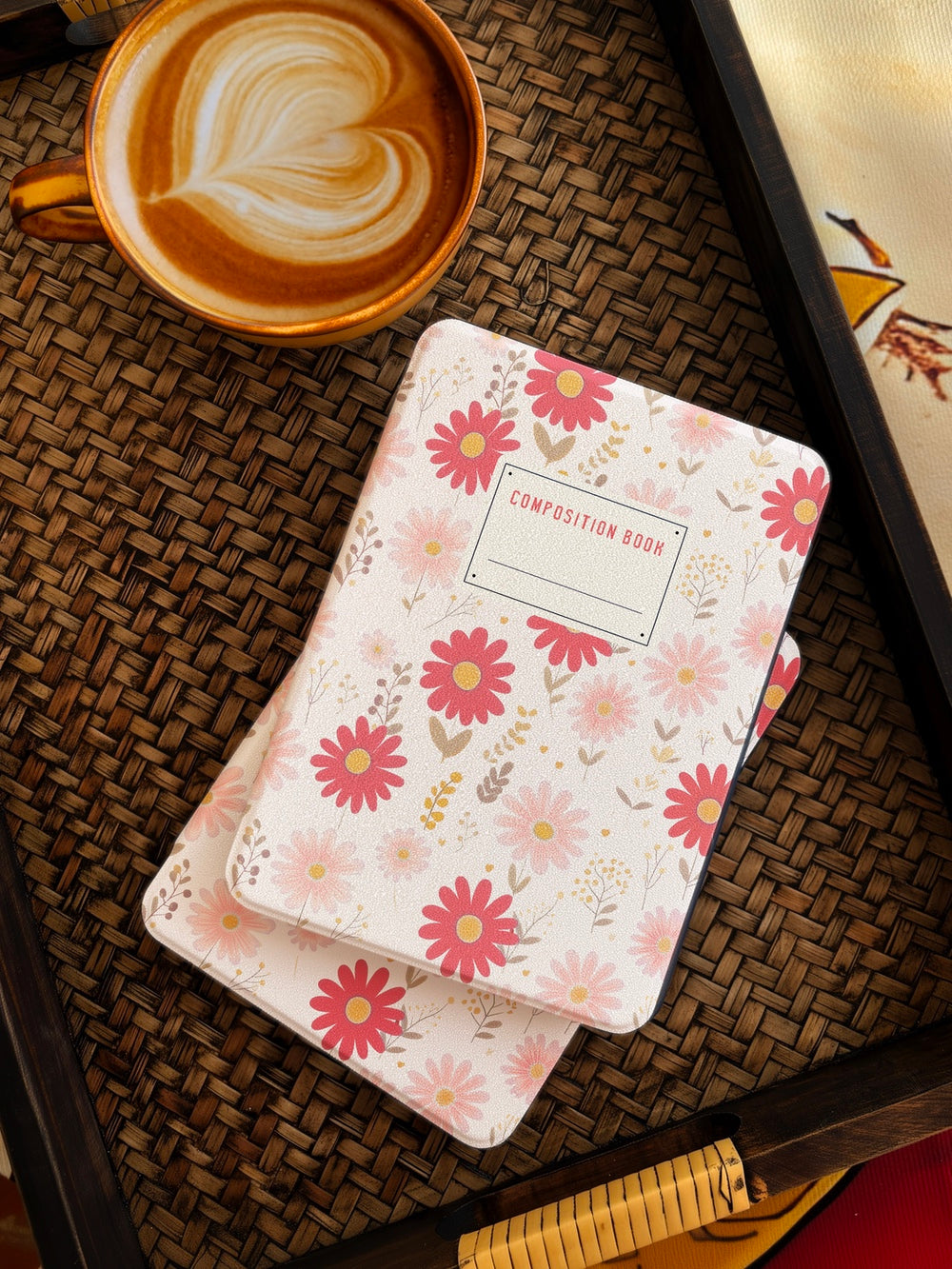 Daisy Composition Book - Kindle Case - Pink