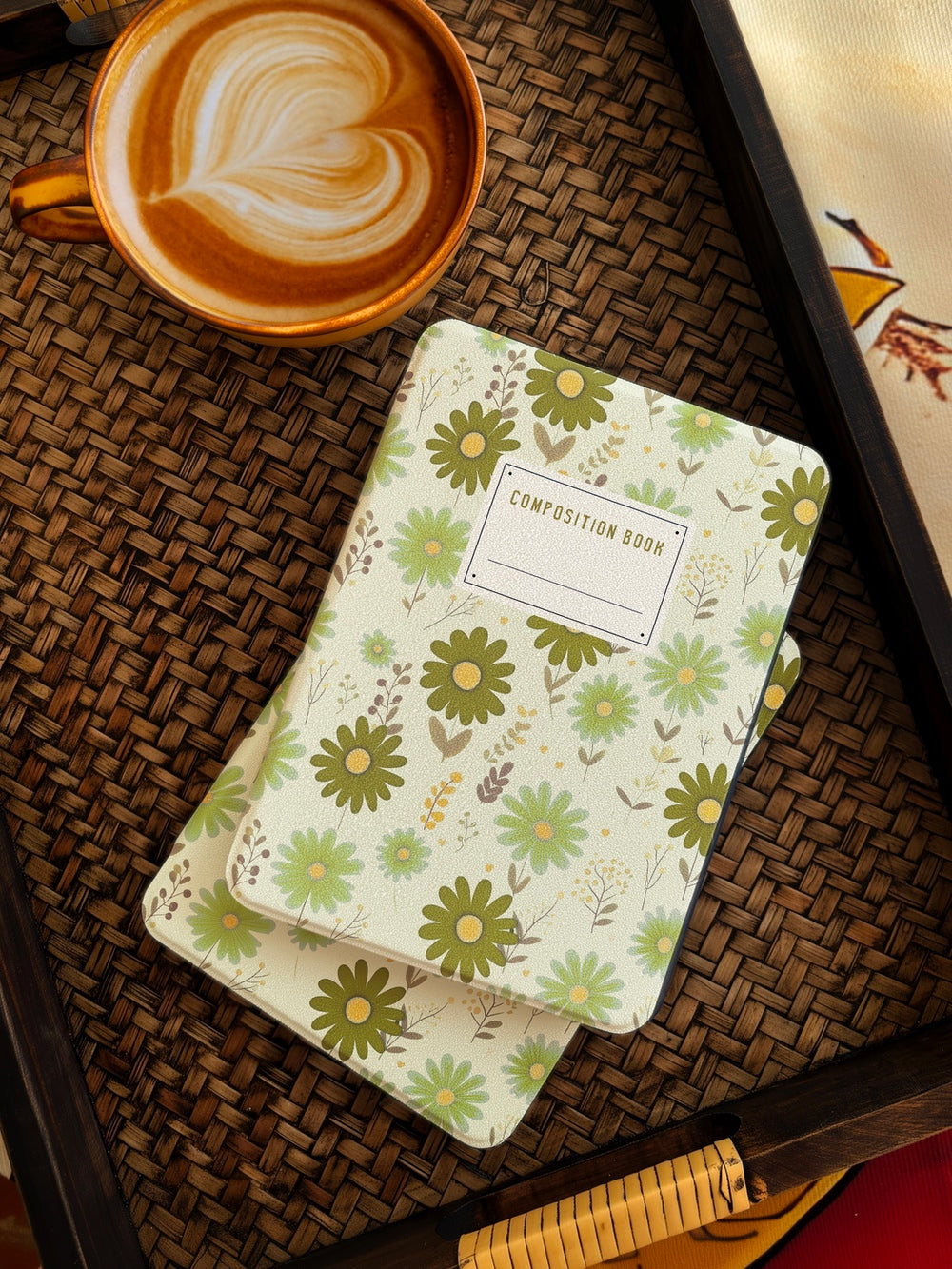 Daisy Composition Book - Kindle Case - Green