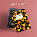 Daisy Composition Book - Kindle Case - Black