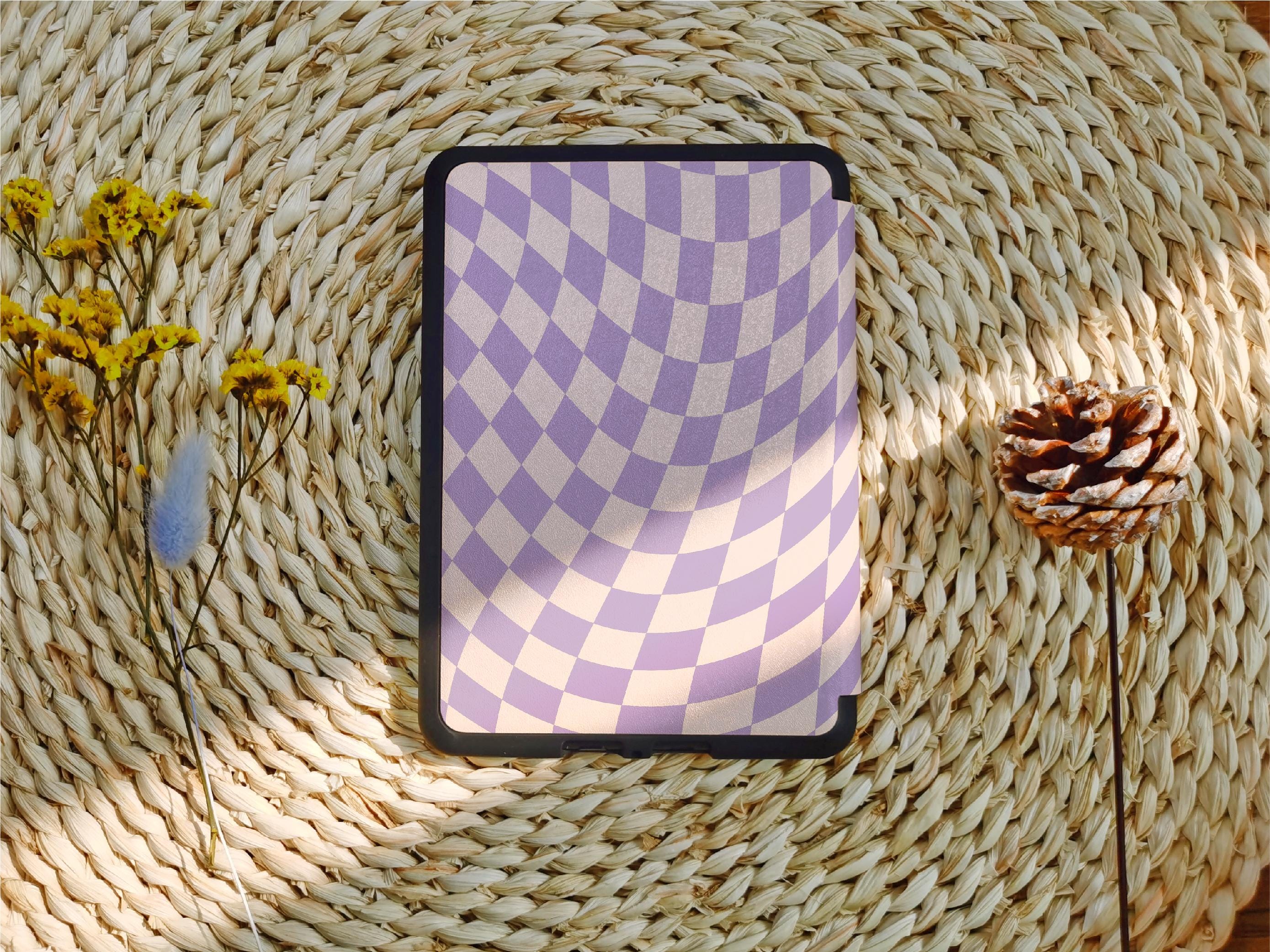 Purple Checker _ Kindle Case
