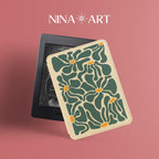 Green Groovy Flowers _ Kindle Case